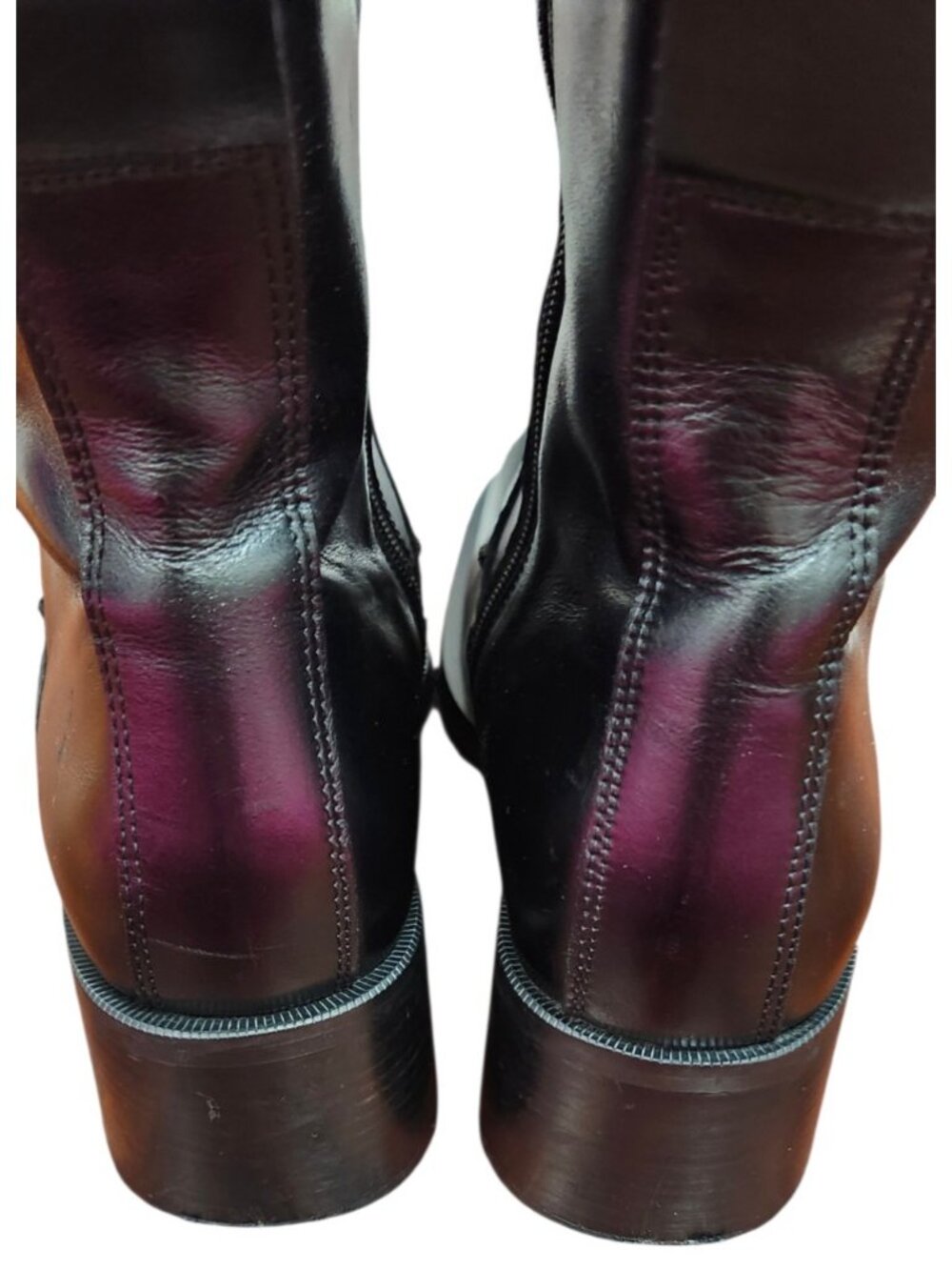E8 by Miista Black Leather Mid Calf Boots EU 40 Square Toe Block Heel - Picture 10 of 16